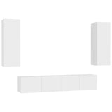 Ensemble de meubles TV 4 pcs Blanc Bois d'ingénierie