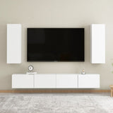 Ensemble de meubles TV 4 pcs Blanc Bois d'ingénierie