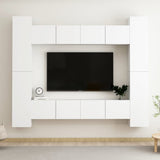 Ensemble de meubles TV 8 pcs Blanc Aggloméré