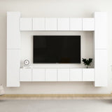 Ensemble de meubles TV 10 pcs Blanc Bois d'ingénierie