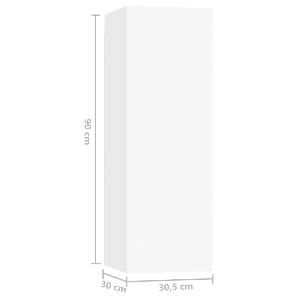 Ensemble de meubles TV 3 pcs Blanc Bois d'ingénierie