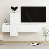 Ensemble de meubles TV 3 pcs Blanc Bois d'ingénierie