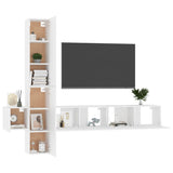 Ensemble de meubles TV 5 pcs Blanc Bois d'ingénierie