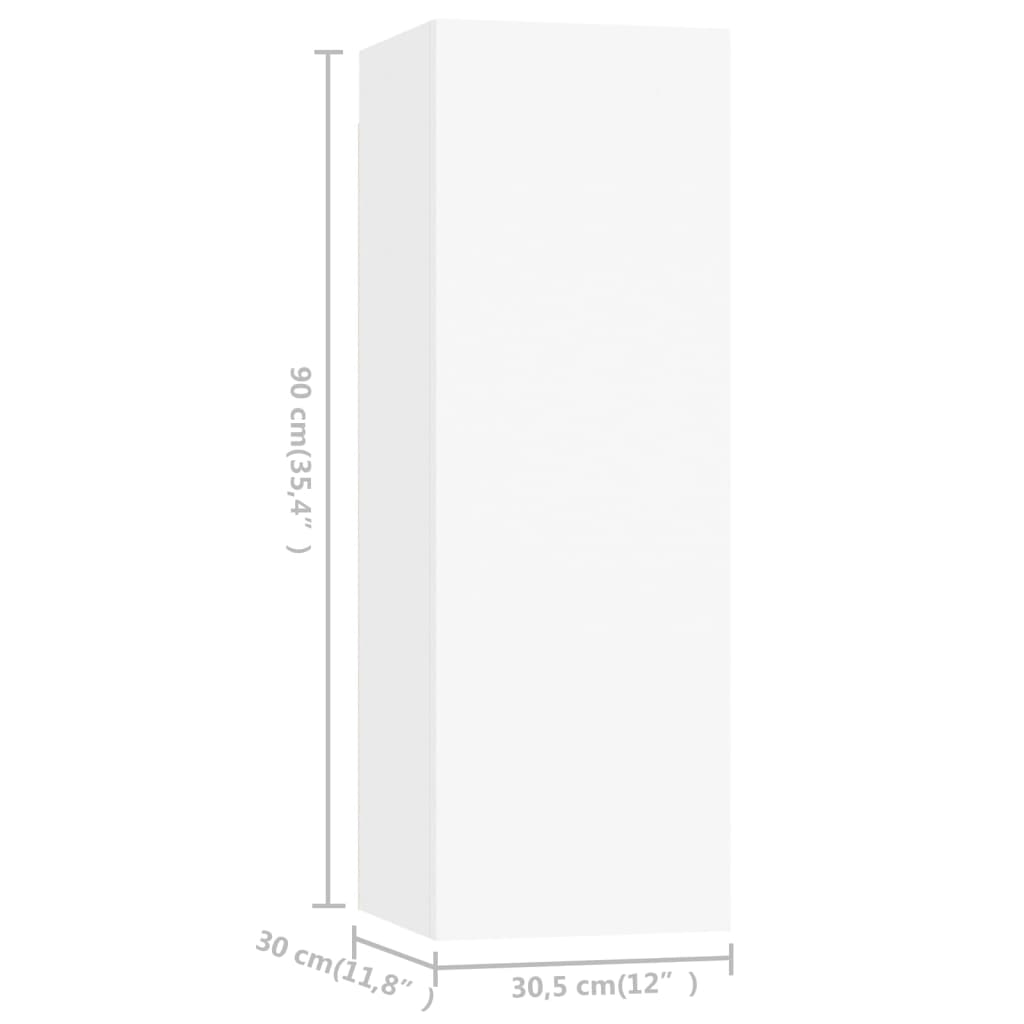 Ensemble de meubles TV 5 pcs Blanc Bois d'ingénierie