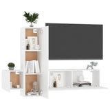 Ensemble de meubles TV 3 pcs Blanc Bois d'ingénierie