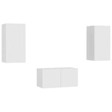 Ensemble de meubles TV 3 pcs Blanc Bois d'ingénierie