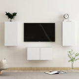 Ensemble de meubles TV 3 pcs Blanc Bois d'ingénierie