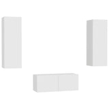 Ensemble de meubles TV 3 pcs Blanc Bois d'ingénierie