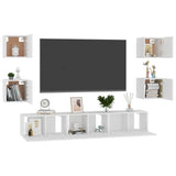 Ensemble de meubles TV 7 pcs Blanc Bois d'ingénierie