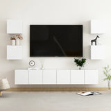 Ensemble de meubles TV 7 pcs Blanc Bois d'ingénierie