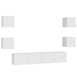 Ensemble de meubles TV 6 pcs Blanc Bois d'ingénierie