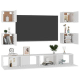 Ensemble de meubles TV 6 pcs Blanc Bois d'ingénierie