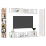 Ensemble de meubles TV 10 pcs Blanc Bois d'ingénierie