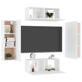 Ensemble de meubles TV 4 pcs Blanc Bois d'ingénierie