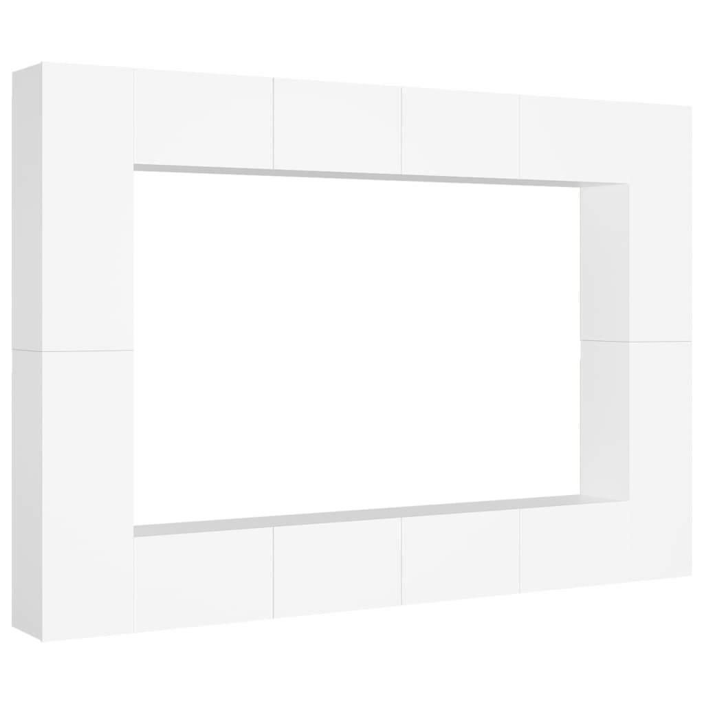 Ensemble de meubles TV 8 pcs Blanc Bois d'ingénierie