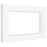 Ensemble de meubles TV 8 pcs Blanc Bois d'ingénierie