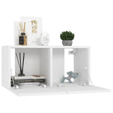 7 pcs TV Cabinet Set White Engineered Wood