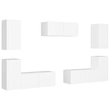 Ensemble de meubles TV 7 pcs Blanc Bois d'ingénierie