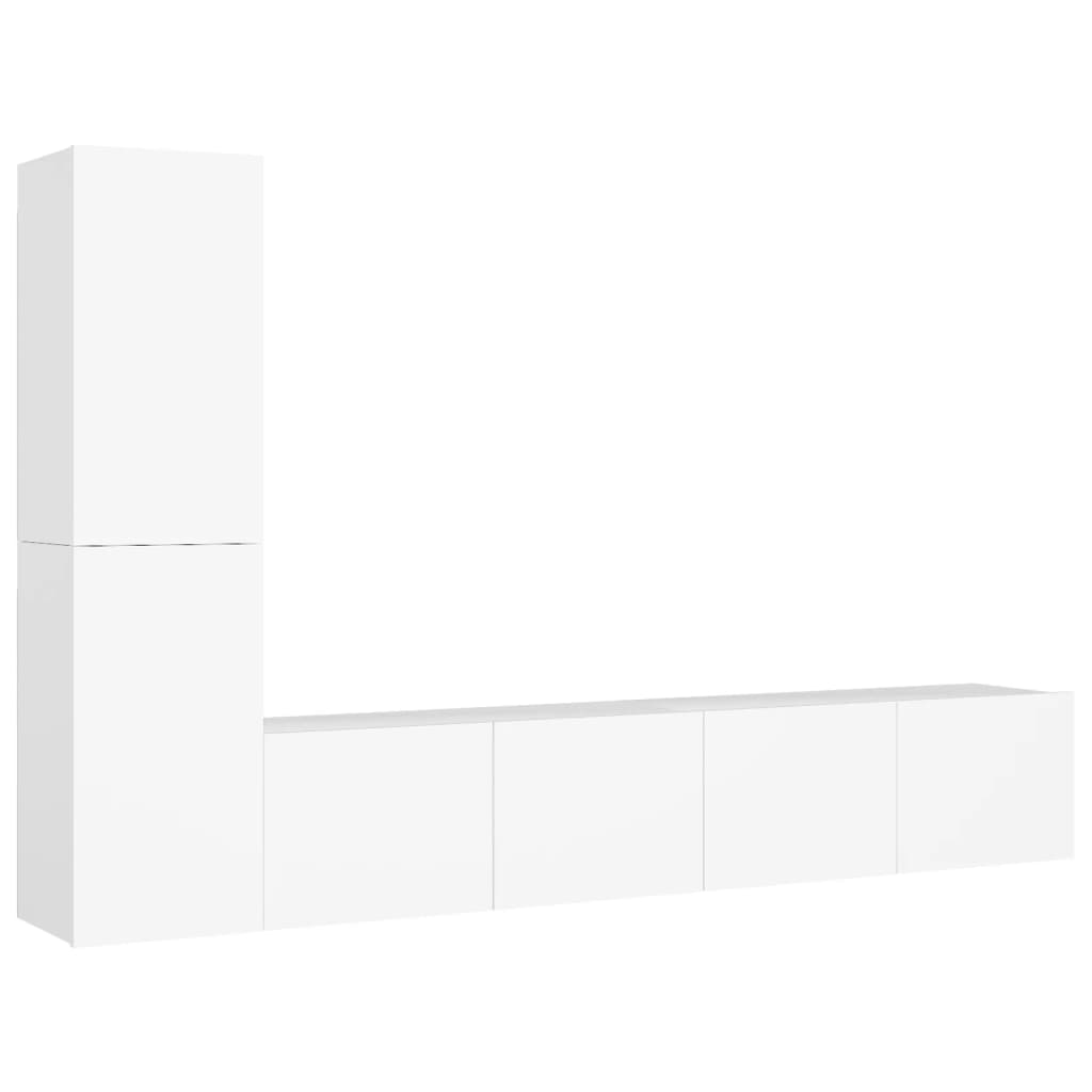 Ensemble de meubles TV 4 pcs Blanc Bois d'ingénierie