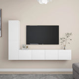 Ensemble de meubles TV 4 pcs Blanc Bois d'ingénierie