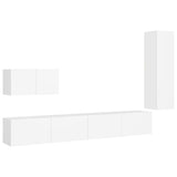 Ensemble de meubles TV 4 pcs Blanc Bois d'ingénierie