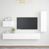 Ensemble de meubles TV 4 pcs Blanc Bois d'ingénierie