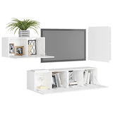 Ensemble de meubles TV 4 pcs Blanc Bois d'ingénierie