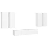 Ensemble de meubles TV 6 pcs Blanc Bois d'ingénierie