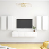 Ensemble de meubles TV 6 pcs Blanc Bois d'ingénierie