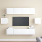 Ensemble de meubles TV 6 pcs Blanc Bois d'ingénierie