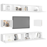 Ensemble de meubles TV 6 pcs Blanc Bois d'ingénierie