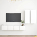 Ensemble de meubles TV 4 pcs Blanc Bois d'ingénierie