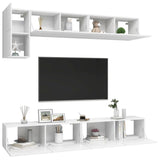 Ensemble de meubles TV 5 pcs Blanc Bois d'ingénierie