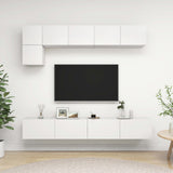 Ensemble de meubles TV 5 pcs Blanc Bois d'ingénierie