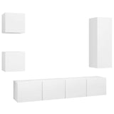 Ensemble de meubles TV 5 pcs Blanc Bois d'ingénierie