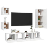 Ensemble de meubles TV 5 pcs Blanc Bois d'ingénierie