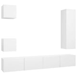 Ensemble de meubles TV 5 pcs Blanc Bois d'ingénierie