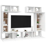 Ensemble de meuble TV 6 pcs Blanc Bois d'ingénierie