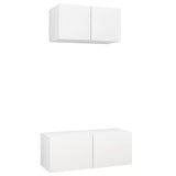 Ensemble de meubles TV 2 pcs Blanc Bois d'ingénierie