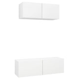 Ensemble de meubles TV 2 pcs Blanc Bois d'ingénierie