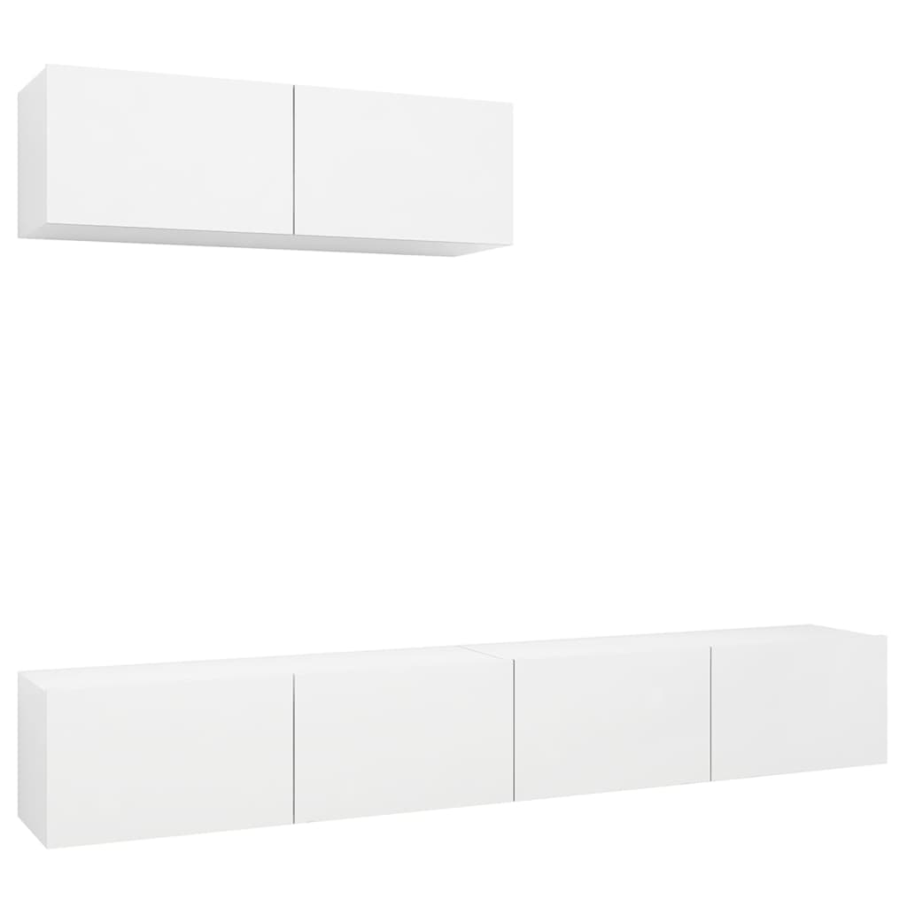 Meubles TV 3 pcs Blanc Bois d'ingénierie