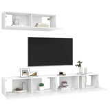 Meubles TV 3 pcs Blanc Bois d'ingénierie