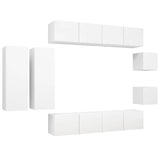 Ensemble de meubles TV 8 pcs Blanc Bois d'ingénierie