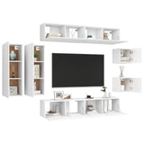 Ensemble de meubles TV 8 pcs Blanc Bois d'ingénierie