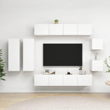 Ensemble de meubles TV 8 pcs Blanc Bois d'ingénierie