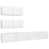 Ensemble de meubles TV 4 pcs Blanc Bois d'ingénierie