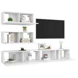 Ensemble de meubles TV 4 pcs Blanc Bois d'ingénierie