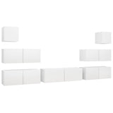 Ensemble de meubles TV 7 pcs Blanc Bois d'ingénierie