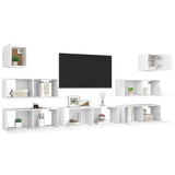 Ensemble de meubles TV 7 pcs Blanc Bois d'ingénierie