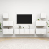 Ensemble de meubles TV 8 pcs Blanc Bois d'ingénierie